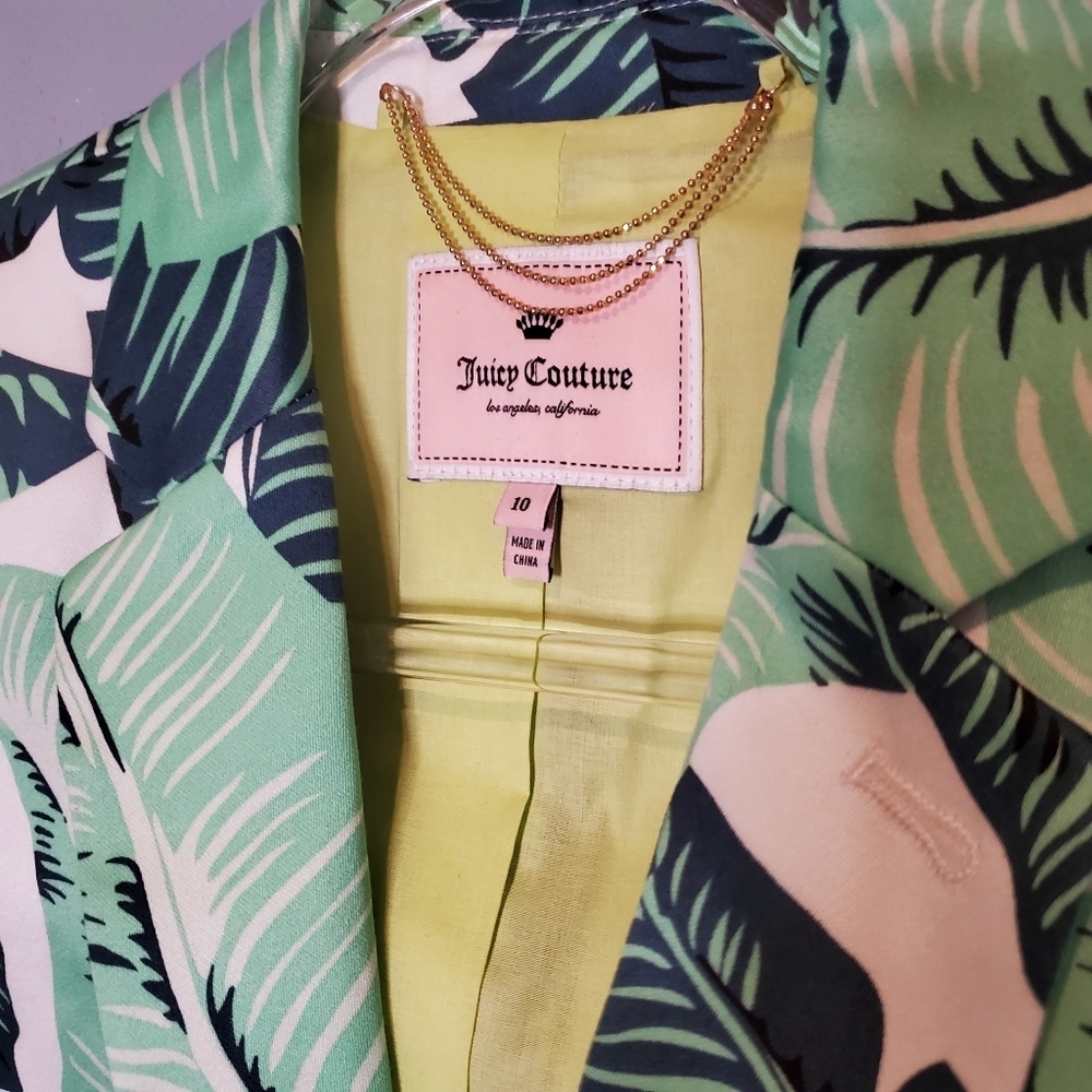 NWT Juicy Couture Palmetto Print blazer sz10 - Picture 5 of 12